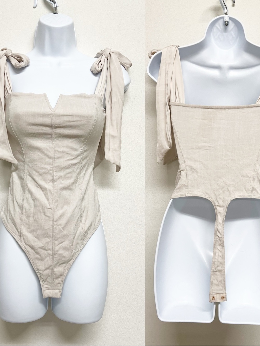 Intimately By Free People Renfaire Corset Inspired Tie Shoulder Lola Body Suit - Picture 8 of 11